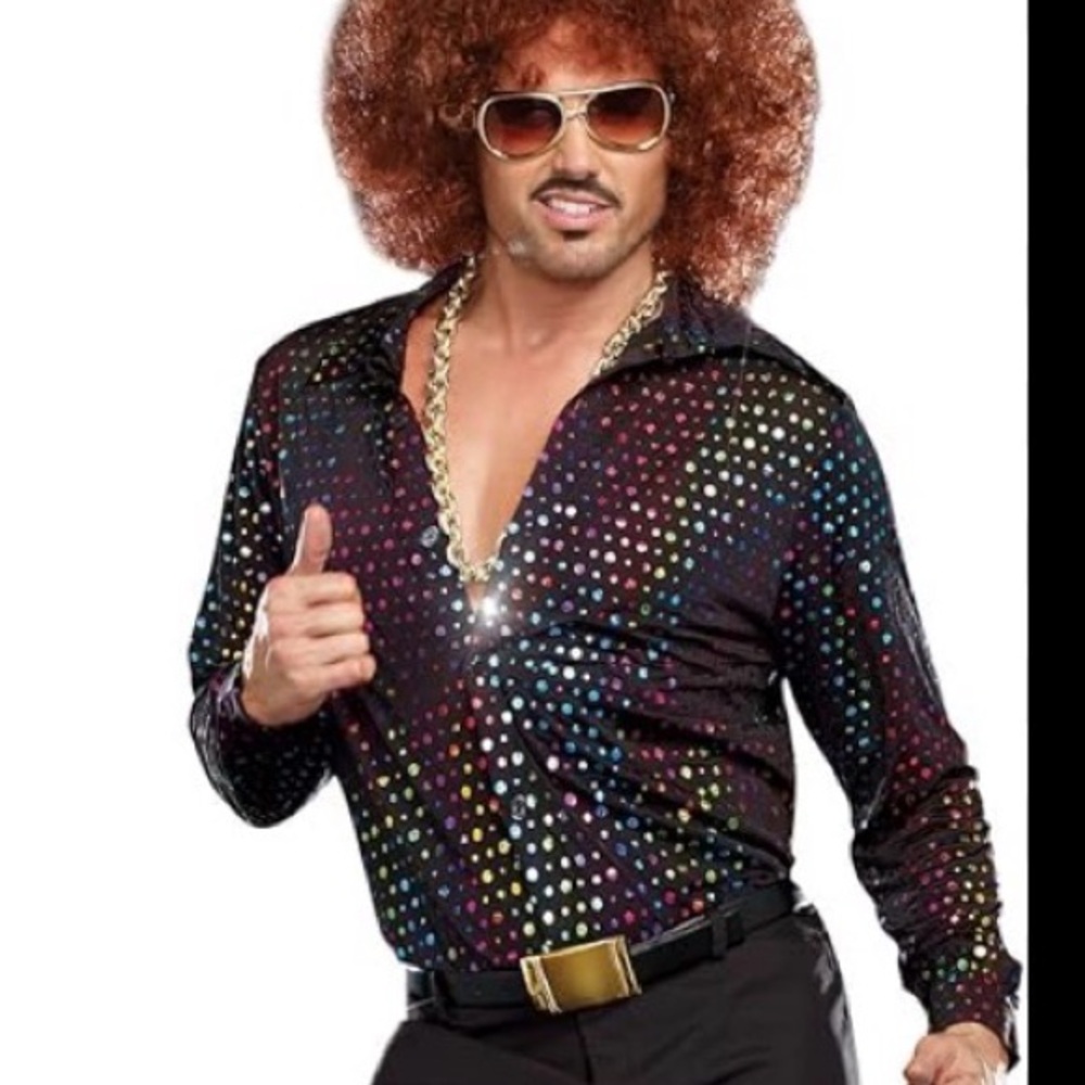 Dreamgirl Costume Men's Colorful Dot Button Down Shirt